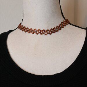 Braided Copper Wire Wire Work Choker Necklace